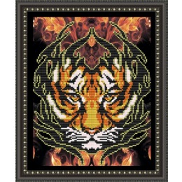 Рисунок на ткани "Огненный тигр"