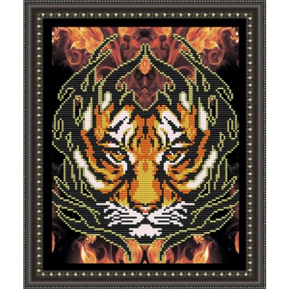 Рисунок на ткани "Огненный тигр"