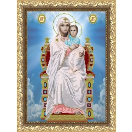 Рисунок на ткани "Пресвятая Богородица на престоле"