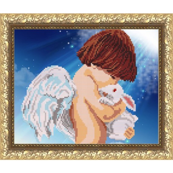 Рисунок на ткани "Ангел с кроликом"