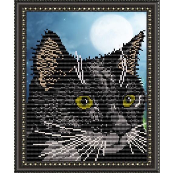 Рисунок на ткани "Черный кот"