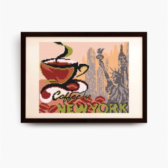Рисунок на ткани "на кофе в Нью-Йорк"