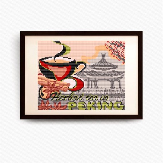 Рисунок на ткани "на травяной чай в Пекин"