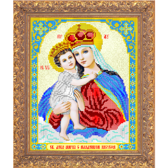 Рисунок на ткани "Дева Мария с младенцем Иисусом"