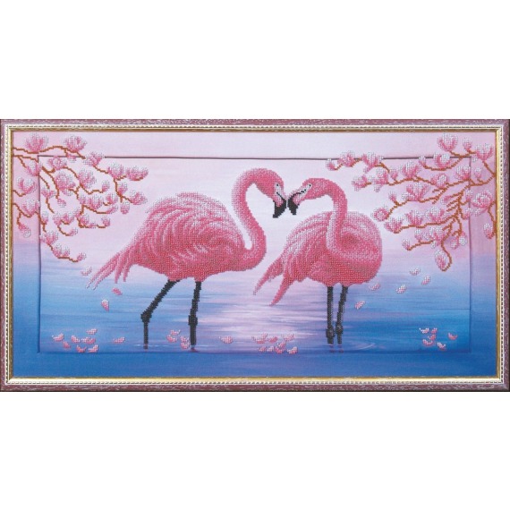 Набор для вышивания бисером "Розовые фламинго"