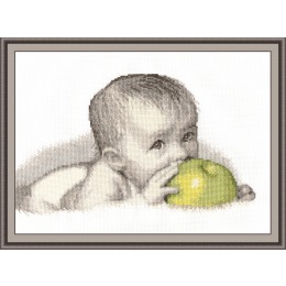 Набор для вышивания крестом "Малыш с яблоком"