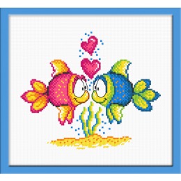 Набор для вышивания крестом "Влюбленные рыбки"