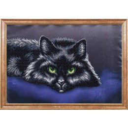 Рисунок на ткани "Черный кот"
