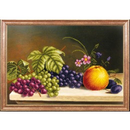 Рисунок на ткани "Яблоко с виноградом"