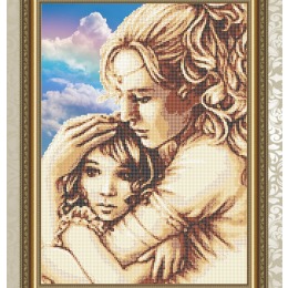 Рисунок на ткани "Мама и дочь"