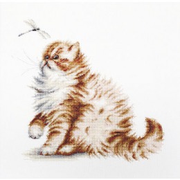 Набор для вышивания крестом "Кошка со стрекозой"