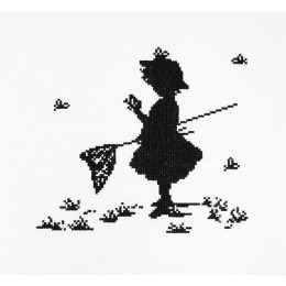 Набор для вышивания крестом "Девочка с бабочками"