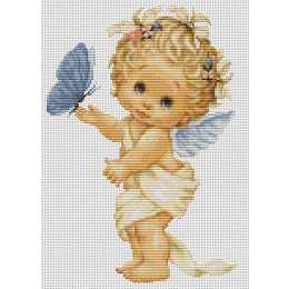 Набор для вышивания крестом "Ангелочек с бабочкой"