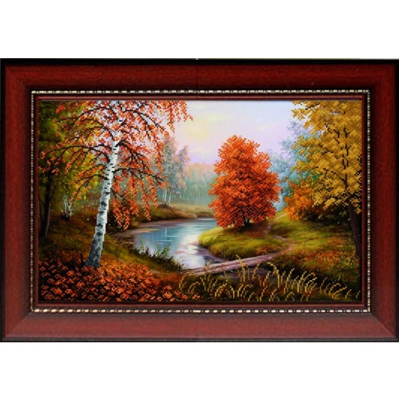 Рисунок на ткани "Осенний пейзаж"