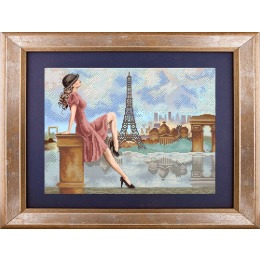 Рисунок на ткани "Прогулка по Парижу"