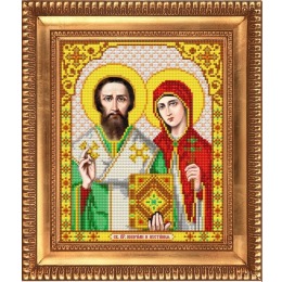 Рисунок на ткани "Святые Мученики Куприян и Устинья"