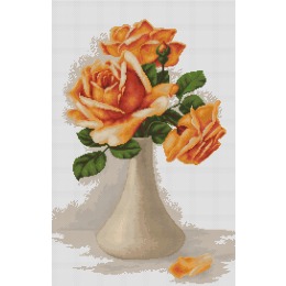 Набор для вышивания крестом "Оранжевые розы"
