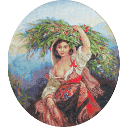 Набор для вышивания крестом "Итальянка с цветами"