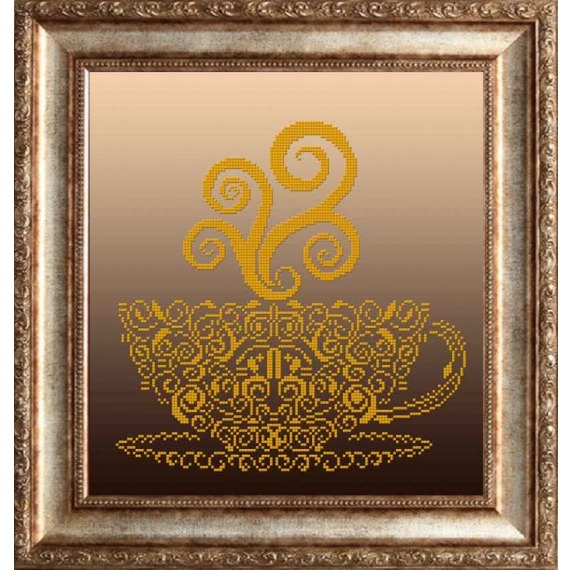 Рисунок на ткани "Чашечка в золоте"