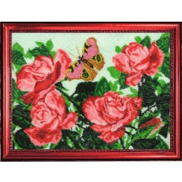 Набор для вышивания бисером "Бабочка и розы"
