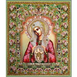 Набор для вышивания хрустальными бусинами "Богородица Помощница в родах (Храмовая икона)"