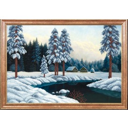 Рисунок на ткани "Зимняя река"