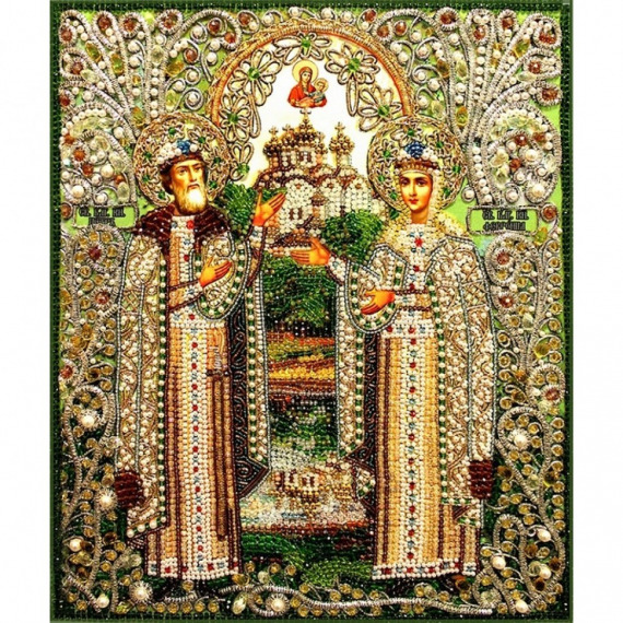 Набор для вышивания хрустальными бусинами "Св. Петр и Феврония"