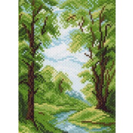 Рисунок на канве "Лесной ручей"