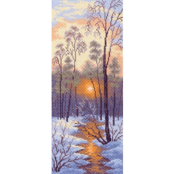 Рисунок на канве "Зимний закат"