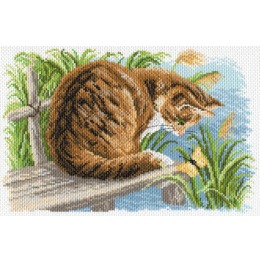 Рисунок на канве "Любопытный котенок"