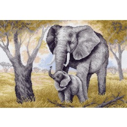 Рисунок на канве "Слониха"
