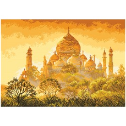 Рисунок на канве "Закат над Тадж-Махал"