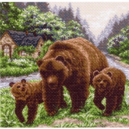 Рисунок на канве "Медвежий угол"