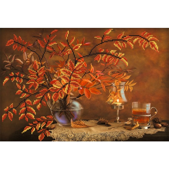 Рисунок на шелке "Осенний натюрморт"