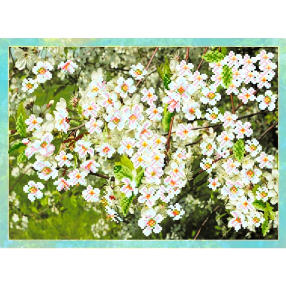 Рисунок на шелке "Цветущая вишня"