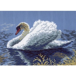 Рисунок на канве "Лебедь-кликун"
