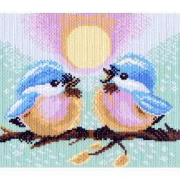 Рисунок на канве "Две птички"