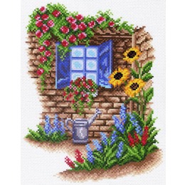 Рисунок на канве "Окно в сад"