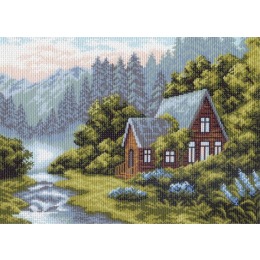 Рисунок на канве "Отдых в горах"