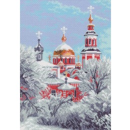 Рисунок на канве "Зимний храм"