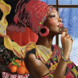 Рисунок на ткани для вышивания бисером "Африканские мотивы"