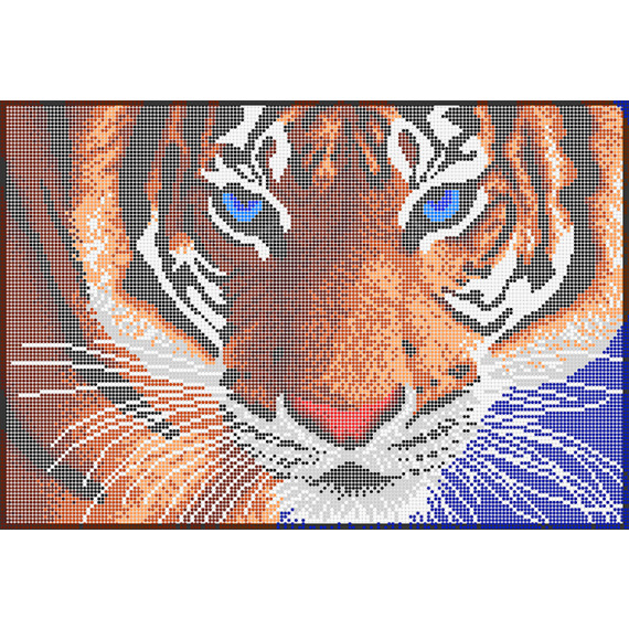 Рисунок на ткани для вышивания бисером "Взгляд тигра"