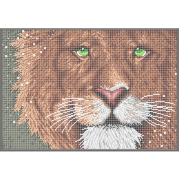Рисунок на ткани для вышивания бисером "Взгляд льва"