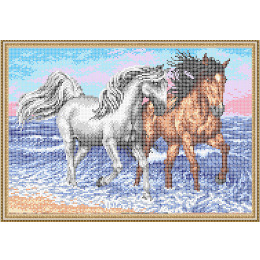 Рисунок на ткани "Лошади"