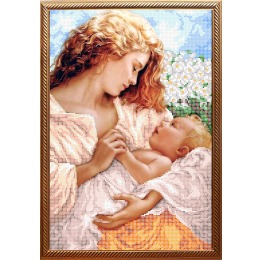 Рисунок на ткани для вышивания бисером "Мать и дитя"