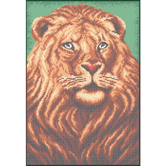 Рисунок на ткани для вышивания бисером "Лев"