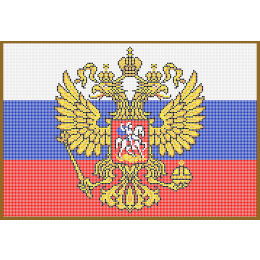 Рисунок на ткани для вышивания бисером "Флаг России (герб)"