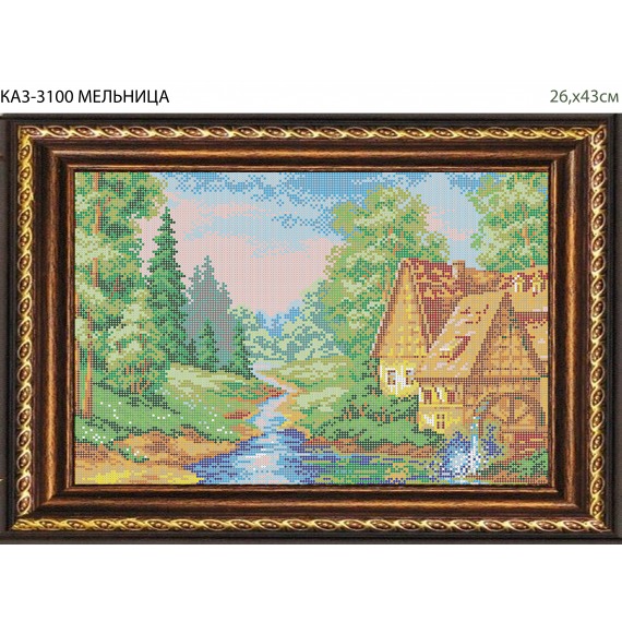 Рисунок на ткани "Мельница"