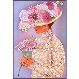 Рисунок на ткани для вышивания бисером "Дама с лилиями"