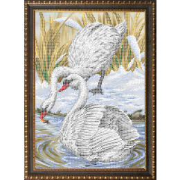 Рисунок на ткани "Лебеди"